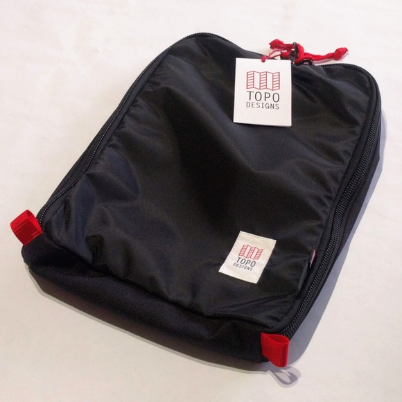 Topo Designs Black Pack Bag Red Zippers NWT - Picture 2 of 3